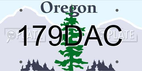 179DAC Oregon License Plate