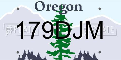 179DJM Oregon License Plate