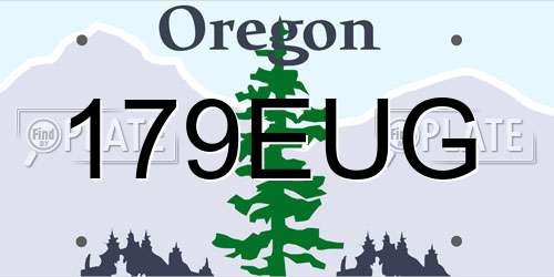 179EUG Oregon License Plate