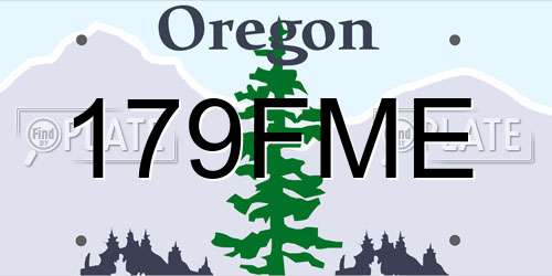 179FME Oregon License Plate