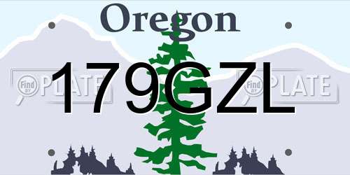 179GZL Oregon License Plate