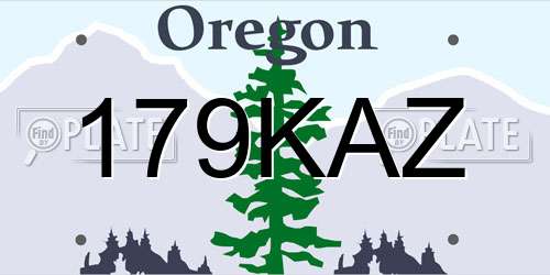 179KAZ Oregon License Plate