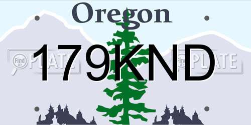 179KND Oregon License Plate