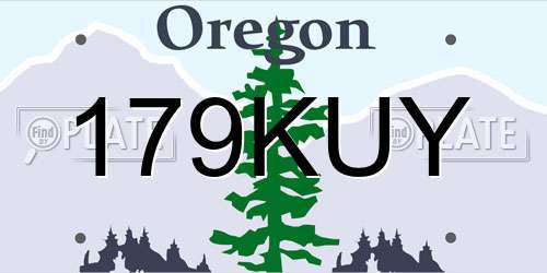 179KUY Oregon License Plate