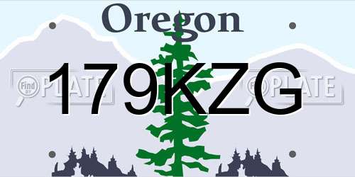 179KZG Oregon License Plate