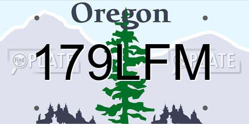 179LFM Oregon License Plate