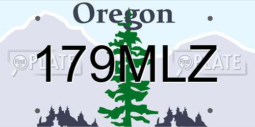 179MLZ Oregon License Plate