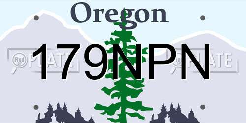 179NPN Oregon License Plate