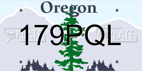 179PQL Oregon License Plate
