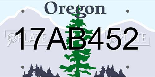 17AB452 Oregon License Plate