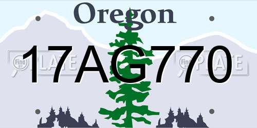 17AG770 Oregon License Plate
