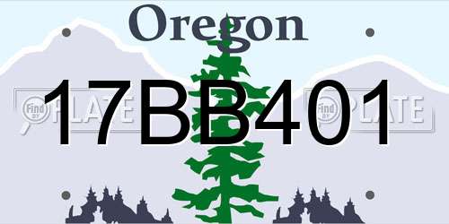 17BB401 Oregon License Plate