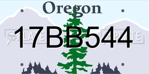 17BB544 Oregon License Plate