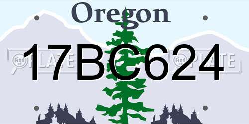 17BC624 Oregon License Plate