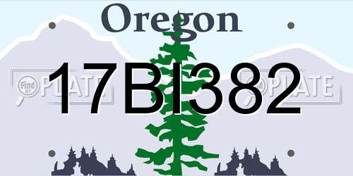 17BI382 Oregon License Plate