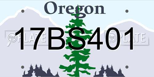 17BS401 Oregon License Plate