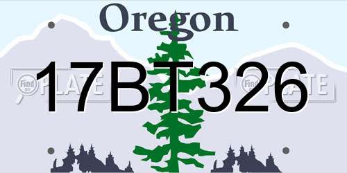 17BT326 Oregon License Plate