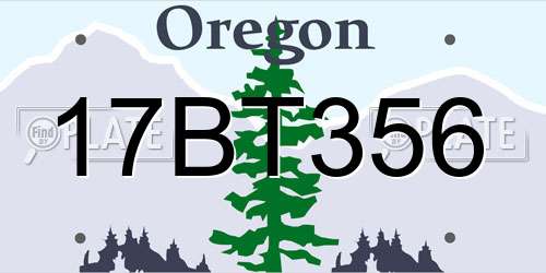 17BT356 Oregon License Plate
