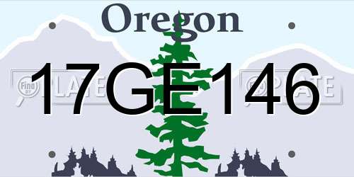 17GE146 Oregon License Plate