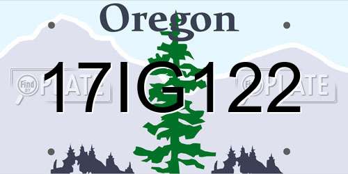 17IG122 Oregon License Plate