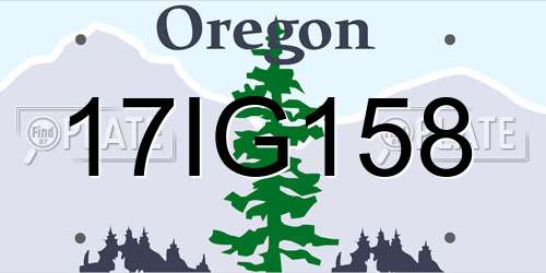 17IG158 Oregon License Plate