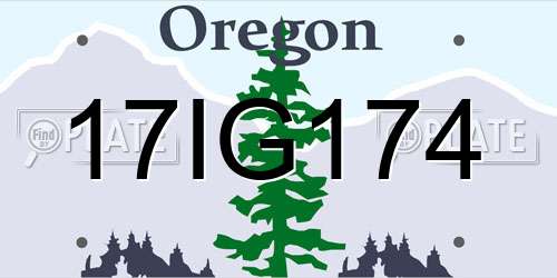 17IG174 Oregon License Plate
