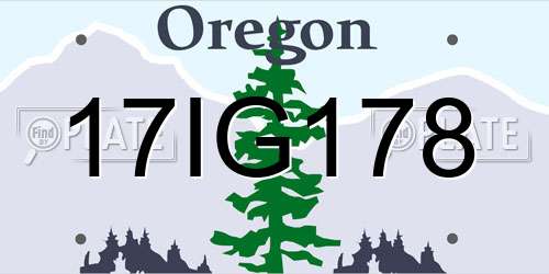 17IG178 Oregon License Plate