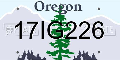 17IG226 Oregon License Plate