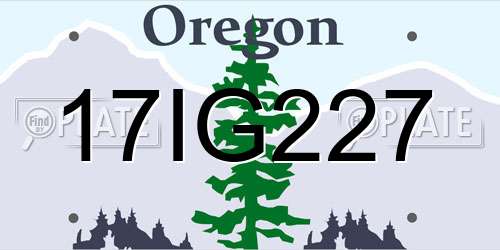 17IG227 Oregon License Plate