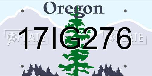 17IG276 Oregon License Plate