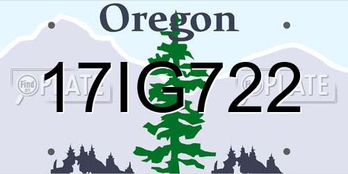 17IG722 Oregon License Plate