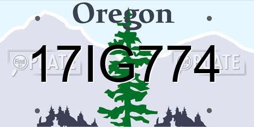 17IG774 Oregon License Plate