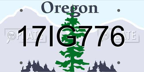 17IG776 Oregon License Plate