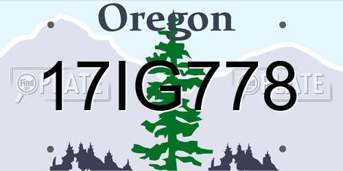 17IG778 Oregon License Plate