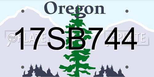 17SB744 Oregon License Plate