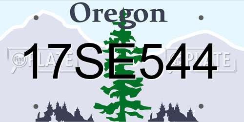 17SE544 Oregon License Plate