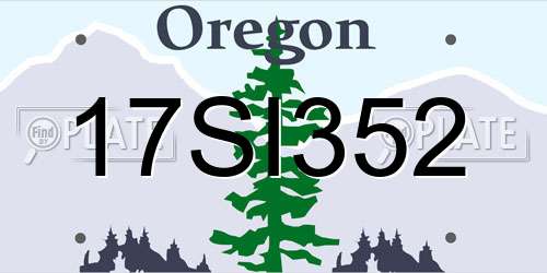 17SI352 Oregon License Plate