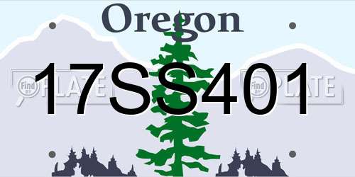 17SS401 Oregon License Plate