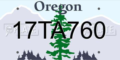 17TA760 Oregon License Plate