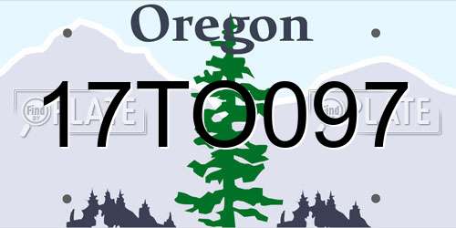 17TO097 Oregon License Plate