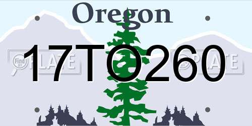 17TO260 Oregon License Plate