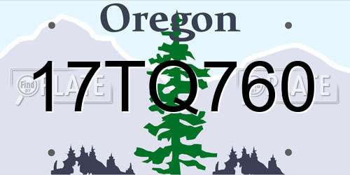 17TQ760 Oregon License Plate