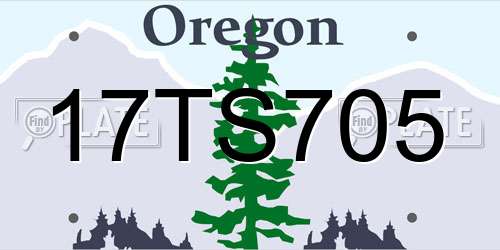 17TS705 Oregon License Plate