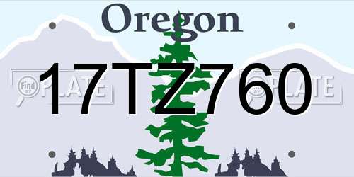 17TZ760 Oregon License Plate