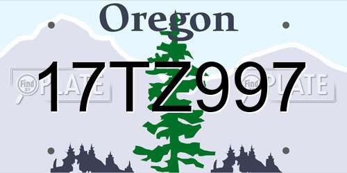 17TZ997 Oregon License Plate