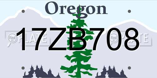 17ZB708 Oregon License Plate