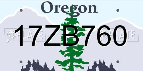 17ZB760 Oregon License Plate