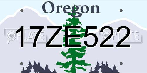 17ZE522 Oregon License Plate