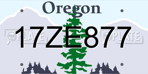 17ZE877 Oregon License Plate