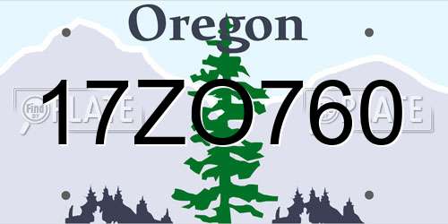 17ZO760 Oregon License Plate